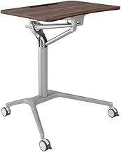 WSSBK Pneumatic Height Adjustable Sit-Stand Mobile Laptop Computer Desk Cart, Room Sofa Side Table Meeting Room Desk