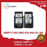 No ink Empty PG810 CL811 empty pg810 cl811 pg810 cl811 cartridges used to refill with DIY Ink Supply