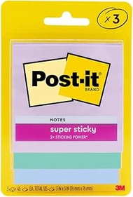[SG] 3M Post It 3321-3SSJP-B Super Sticky Notes, 3", Light Purple/Light Blue/Lake Green, 45 Sheets (