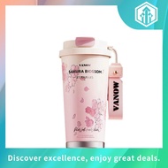 CIVAGO（17oz/510ml）Vacuum Insulated Tumbler with Straw Large Capacity Cerc Coffee Mug ​Flower Series