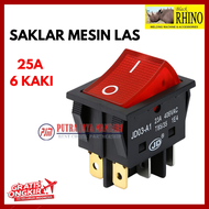 RHINO Saklar Mesin Las 6 Kaki 25A JD03-A1 Tahan Panas Cocok untuk Panel Kontrol dan Mesin Las