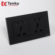 Tenko Genuine Plastic Face Double 3-Prong Wall Socket TK-N2L-018