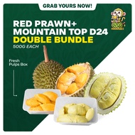 【DOUBLE MIX BUNDLE】[Klang Valley Fresh Durian ] Sea King Udang Merah & Mountain Top D24 Durian｜海王红虾+