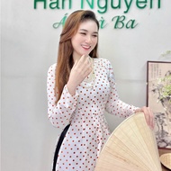 Han Nguyen Ba Ba Shirt - B.A212 - Ba Ba Dolly Shirt Bao Anh Silk Polka Dot Turtleneck Zipper Bud But