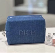 ⭐️Dior Beauty⭐️牛仔藍色刺繡logo化妝包 收納包 豆腐包