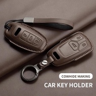 Leather Car Key Case Cover For Au A4L A5 Q7 TT TTS A3 A4 B9 A6 A7 4K A8 E-tron Q5 Q8 C8 D5 SQ8 Car K