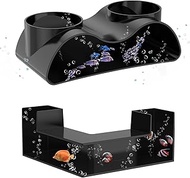 Aquarium Decoration Underground Fish Tunnel, 2-Piece Set with Double Entrances (L-Shape, 17.6 & 12.5