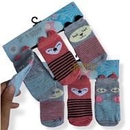 12 pairs of baby socks for ages 0-8 months with boy and girl motifs