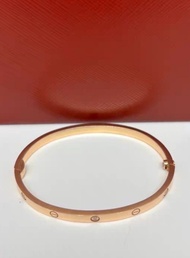 正品Cartier love Bracelet卡地亞love玫瑰金窄版六鑽手镯/手鈪，Size:16碼 21年全套/另有16～20可咨詢