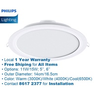 Philips 11W/10.5W/15W/14W Slim Round LED Downlight Warm White Daylight Ultra-thin Long life Energy Efficient