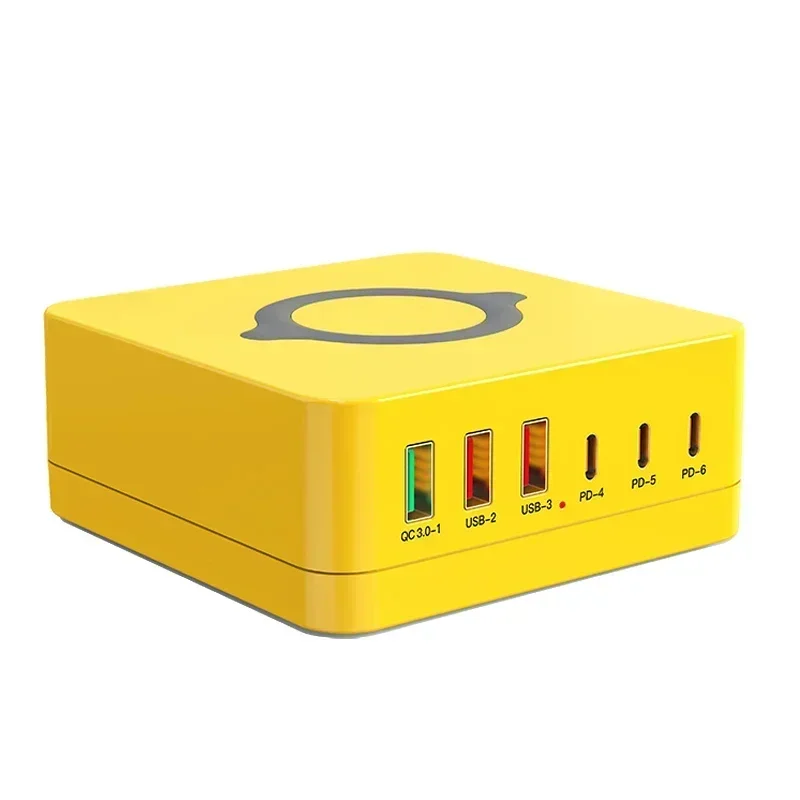 # ต่ําราคา Clearance QC3.0 + PD65W Super Chargers 980W 6 พอร์ต Quick Charger Station 15W Wireless Ch