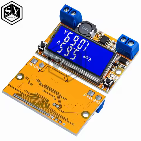 1PCS Dual Display DC DC 5-23V To 0-16.5V 3A Max Step Down Power Supply Buck Converter Adjustable LCD