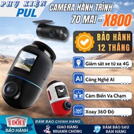 70mai Omni X800 Dash Camera, 360 Rotation, AI Car Surveillance, Wifi, GPS, Night Recording