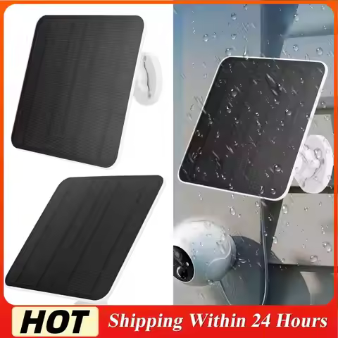 5V 6W Solar Panel IP65 Waterproof Camera Solar Panel Micro USB & USB-C Port 360°Adjustable Mounting 