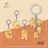 GANTUNGAN Acrylic Initial Keychain - Cat | Cute Initial SouvenirKeychain