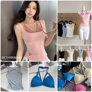Elizabethgrosir1 One Set Tank Top Bra Import Premium Bahan kaos import premium stretchy lembut adem