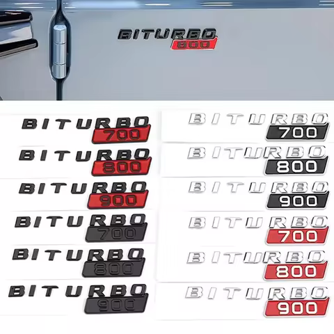 ABS BITURBO 700 800 900 Logo Side Fender Trunk Body Badge Emblem Decals Sticker For Benz Brabus G Cl