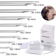 1PC Stainless Steel Piercing Needle 6G/8G/10G/12G/14G/15G/16G/18G/20G Disinfection Piercing Needle