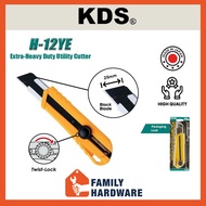 KDS H-12YE 25MM Job Boss Pro Extra-Heavy Duty Yellow Handle Utility Cutter Knife Black Blade Carpet 
