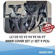 Yamaha Original LC135 V2 V3 V4 V5 V6 V7 Cover Set Inner / Cover Inner Hitam - 55D-F8400-10