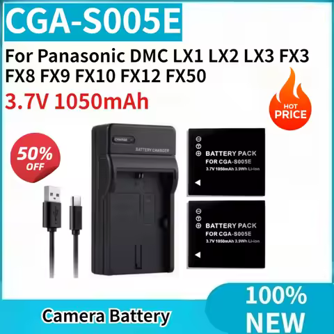 CGA-S005E NP-70 D-Li106 DB-60 DB-65 BP-DC4 BH125C Battery 3.7V 1050mAh for Panasonic DMC LX1 LX2 LX3