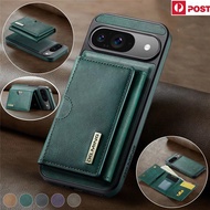 For Google Pixel 9 Pro XL 9 8 Pro Removable 2-in-1 Magnetic Wallet Zip Purse Case Shockproof Cover