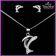 ✁ ▧ ◮ Unisilver 925 Sterling Silver Necklace Set
