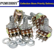 5PCS/LOT WH148 B1K B2K B5K B10K B20K B50K B100K B500K 6Pin Shaft  Amplifier Dual Stereo Potentiomete