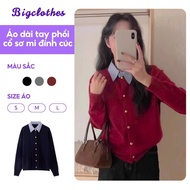 BigClothes Rabbit Fur Collar Shirt, Long Sleeve Buttoned Shirt F14