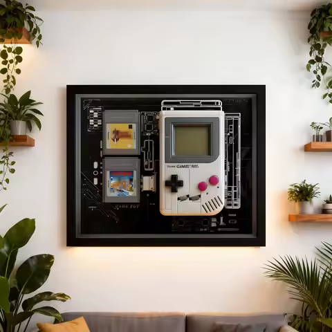 Acrylic Display Case for Lego 72046 Game Boy Model, Photo Frame Display Case Compatible with Lego 72