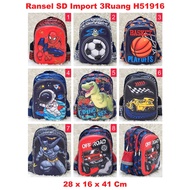 Imported 3-Compartment Elementary school backpack H51916 backpack for school boy