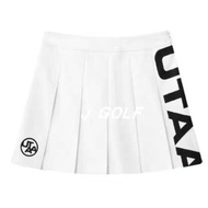 UTAA Korean Sports Golf Suit Womens Pleated Sports Skirt Letter All-match Solid Color Hip Covering S