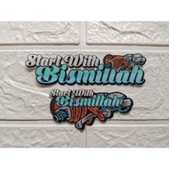 Helmet Sticker/Da'Wah Sticker/UV Sticker/Motorcycle Sticker/start with bismillah Sticker/viral Sticker