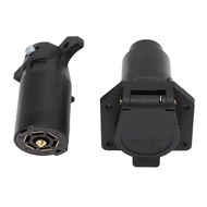 7 Poles Round Trailer Connector  Trailer Plug Splice Kit 7 Pin Trailer Wiring Adapter Plug  for Semi
