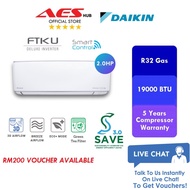 SAVE 3.0 Daikin 2HP 2.0HP FTKU Series Deluxe Inverter R32 Gas Air Condtioner FTKU50B Inverter Aircond Penghawa Dingin 冷气