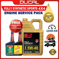 DUCAL FULLY SYNTHETIC 4X4 DIESEL ENGINE OIL 5W40 7L CK4/SN API CK4/SN (FREE ENGINE FLUSH &amp; OIL TREATMENT) DIESEL PETROL ENGINE 7 LITRES MINYAK HITAM ENJIN