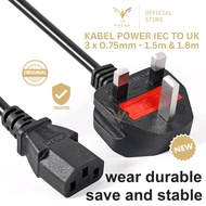 AEBDG 3-Prong Power SUPPLY Cable UK to IEC C13 Power CORD IEC C13 to UK 3 PIN - 3-Prong Power Cable 