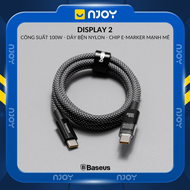 Dây Cáp Sạc Baseus 100W Type C To C Đèn Led Báo Công Suất Sạc Cho Điện Thoại iPhone iPad Macbook