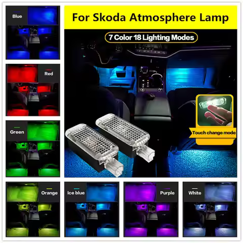 LED Car Footwell Light Atmosphere Lamp Interior Decoration Accessories For Skoda Superb B5 B6 B7 B8 