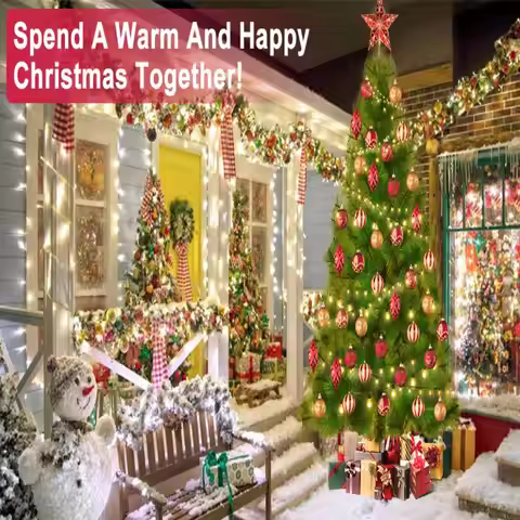 4/5/6/7/8FT Artificial Christmas Tree, Simulated Pine Needle Xmas Tree, Imitation Pine Needle Christ