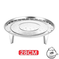 Food Grade 304 Extra Thick Stainless Steel Steamer Pan Kitchen Steaming Rack Tray High Footed Steame