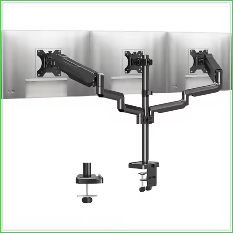 Triple Monitor Stand Mount for 3 Screens Up to 27 inch, Heavy Duty Desk Mount, Each Arm Holds 4.4-19
