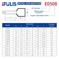 1000PCS VE European Terminal Pin Terminals Tube Type Wiring Connector E7508 E4009 E6012 E10-12