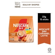 NESCAFÉ 3in1 Caramel Latte, Coffee Mix, 15 Coffee Sticks 23g