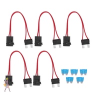 YGBG 5PCS Fuse Connector, 16AWG With Wire Car Fuse Holder, Waterproof 20A Auto Inline Fuse Holder Au