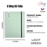 [Ready Stock] A5 6O Ring Folio Notebook Refillable Loose-leaf Notebook Ring Binder Journal Planner B