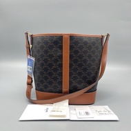 CELINE賽琳CABAS老花凱旋門水桶肩背包