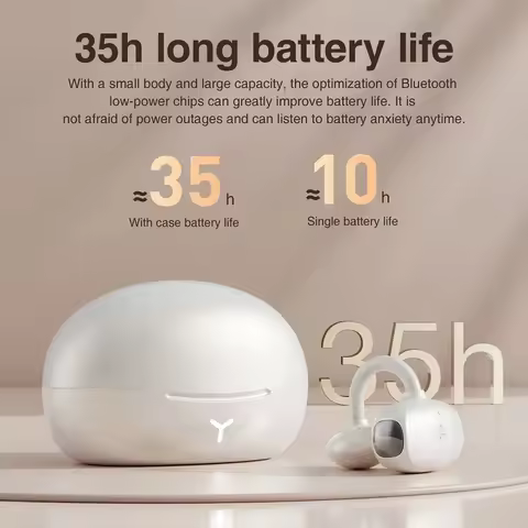 Open Ear Earbuds, tws Air Conduction Headphones Wireless Earbuds Bluetooth 6.0, Clip on Headphones w