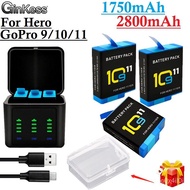 1750/2800mAh For GoPro Hero 9 10 11 Baery 3 Slot Waterproof Charging Box With TF  Reader For GoPro Hero 9 10 11 Baery