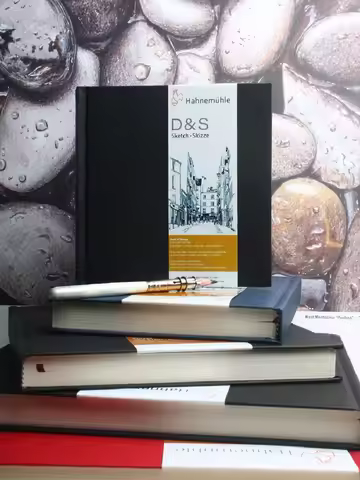 Imported hahnemuhle hard cover sketchbook D&S black blue red coil travel sketchbook 140g writing han